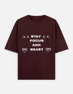 Stay Focus and Beast T-Shirt | Motivational Gym Workout Tee