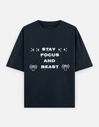 Stay Focus and Beast T-Shirt | Motivational Gym Workout Tee